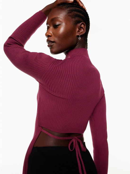 Babaton Sweaters - Aritzia Babaton Sculpt Knit Tie-Back Longsleeve
